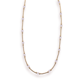 gold and pearl beaded necklace. 