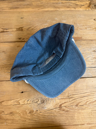 back of the denim rope hat showing snapback closure.
