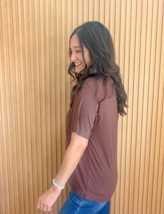 Amy Basic Tee - Dark Brown