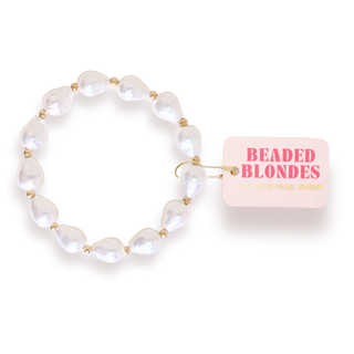 pearl and gold beaded bracelet. 