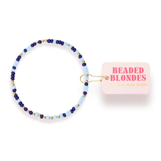 Blue and gold beaded bracelet. 