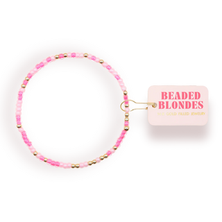 Pink and Gold beaded bracelet. 