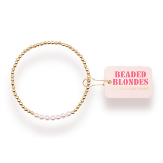 pearl and gold beaded bracelet. 